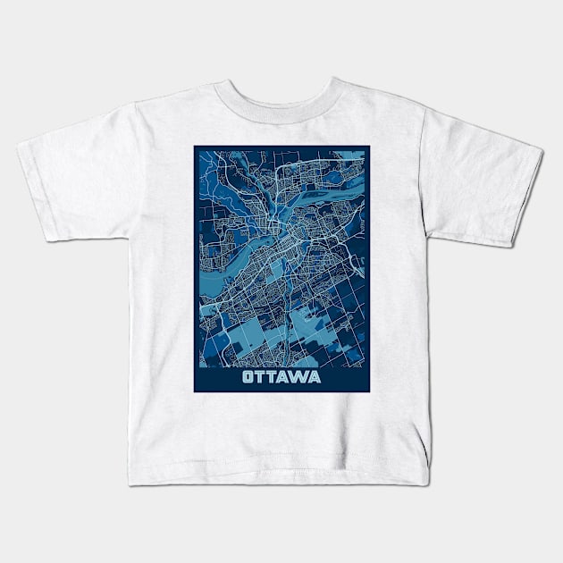 Ottawa - Ontario Peace City Map Kids T-Shirt by tienstencil